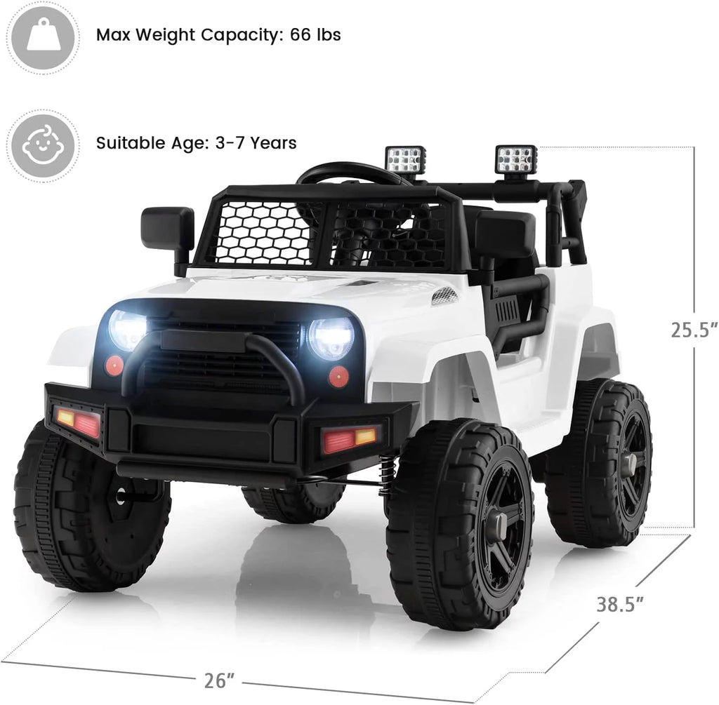 12V Electric Ride On Truck with Remote Control, White I76621