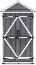 Outdoor Wood Storage Cabinet with Shelves and Latch R704741