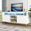 White Wood TV Stand for 55 60 65 inch TV A30181