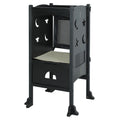 Wooden Folding Toddler Kitchen Step Stool, Black P92155
