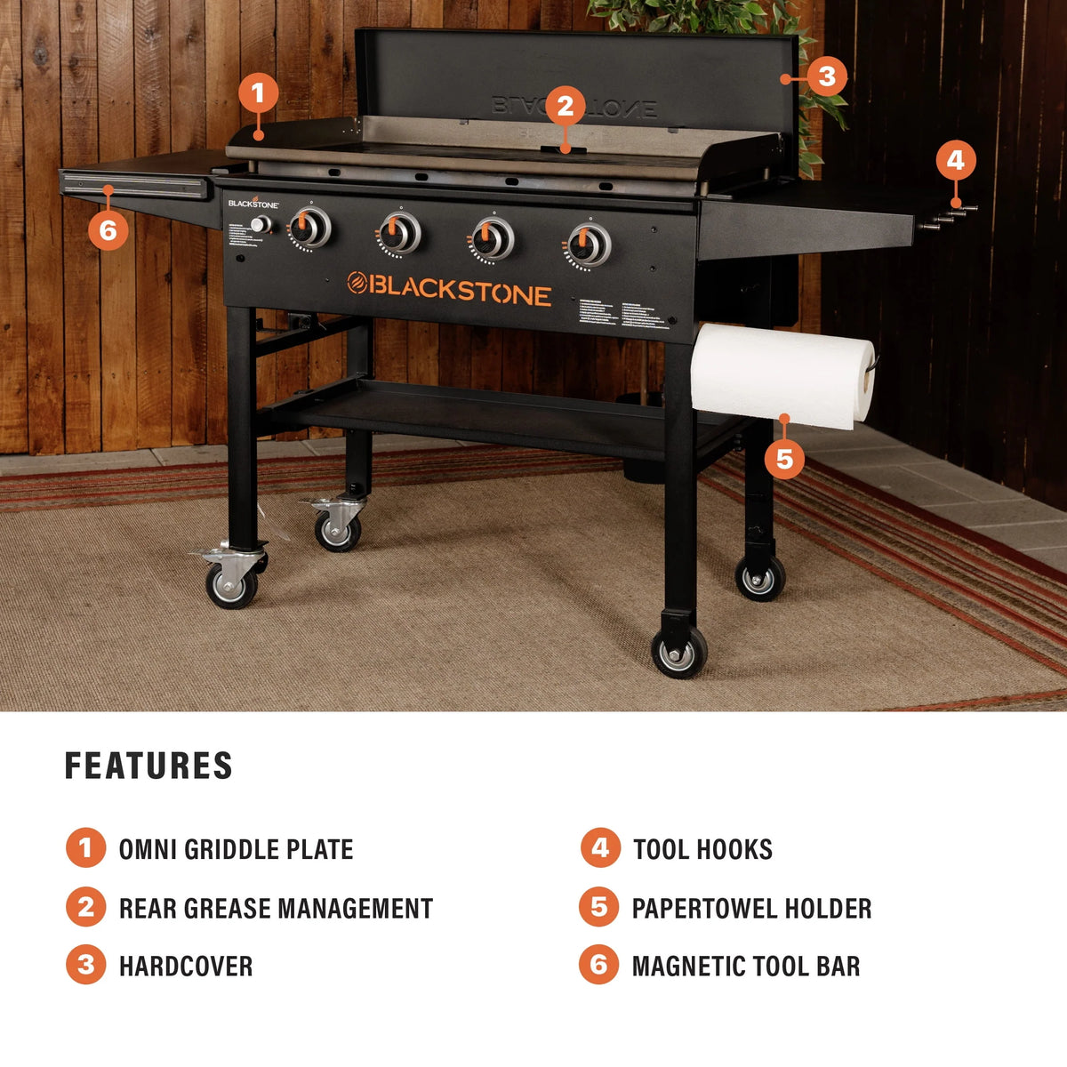 4-Burner Propane Griddle Cooking Station with Hard Cover C686