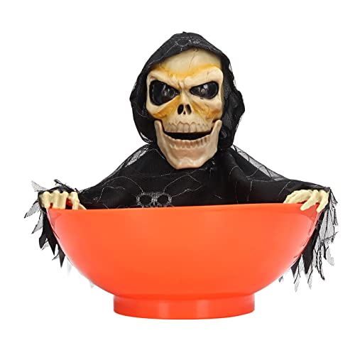 Animated Skeleton Candy Bowl with Light Up Eyes and Sound V203
