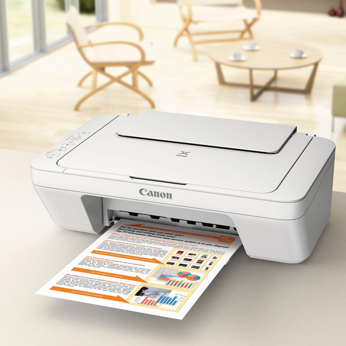 White Wired All-in-One Color Inkjet Printer S53455