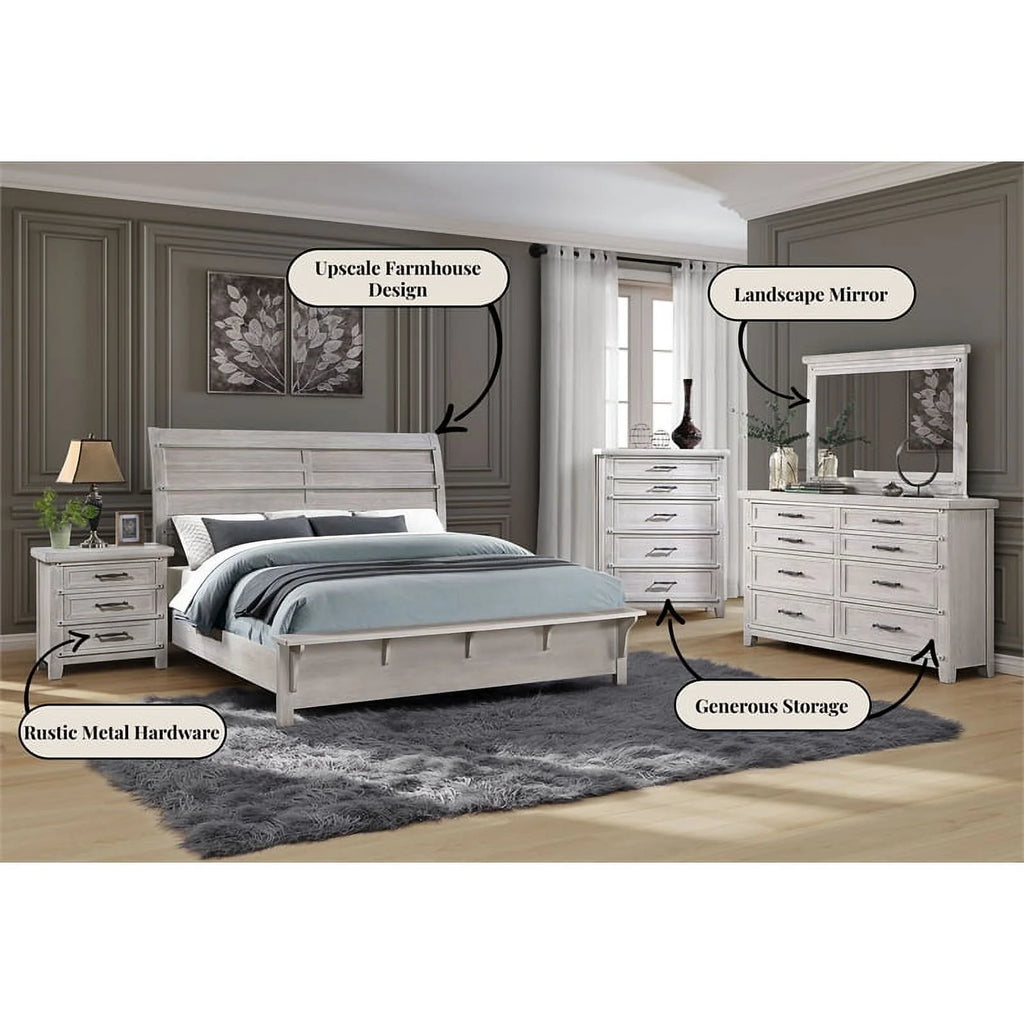 White Oak 3-Drawer Nightstand H755