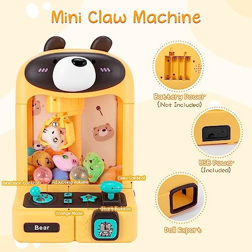 Claw Machine with Plush Toys Adjustable Sounds and Music Pink G447560
