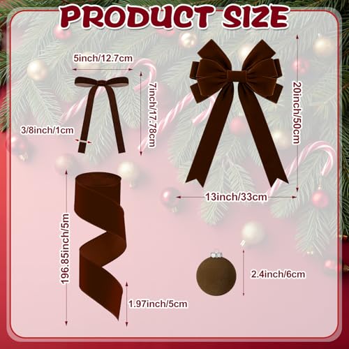 26 PCS Wine Red Velvet Christmas Ornaments Kit G6337