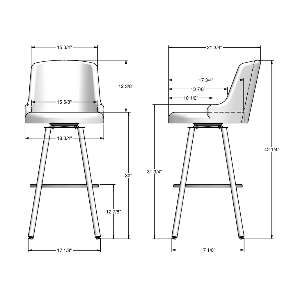 30 In. Swivel Bar Stool V39435