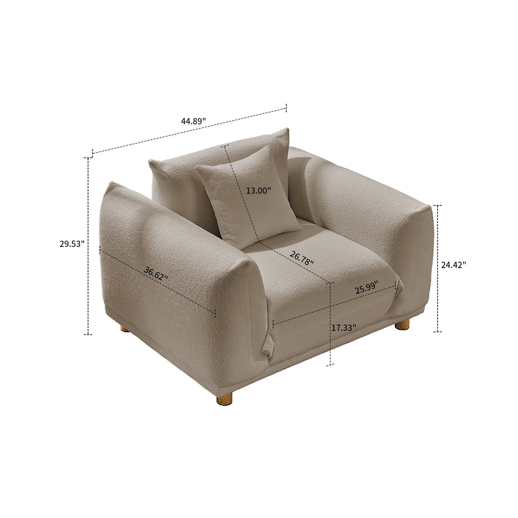 Teddy Fabric Upholstered Accent Chair with Metal Legs G345
