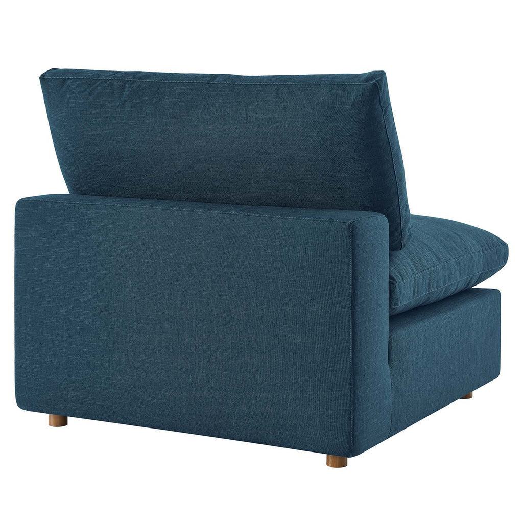 Down Filled Overstuffed 5 Piece Sectional Sofa Set in Azure I63435