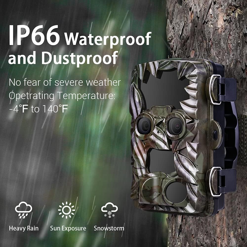 Dual Lens Waterproof Trail Camera with 32GB SD Card U177