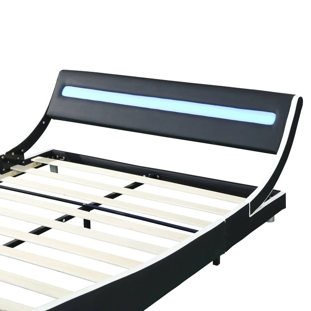 Faux Leather Upholstered Platform Bed Frame Queen Size L468