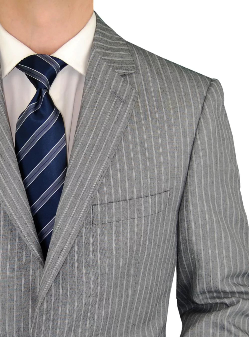 Gray Stripe Wool 3-piece Suit G3857