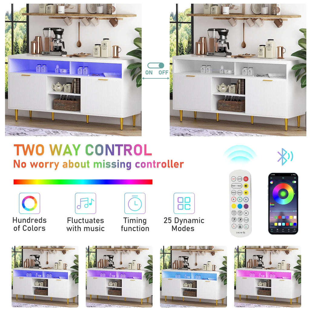 White Wood TV Stand for 55 60 65 inch TV A30181