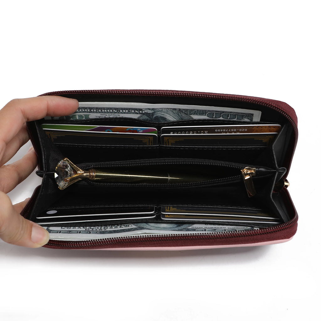 Burgundy Tote Bag & Wristlet Wallet U281390