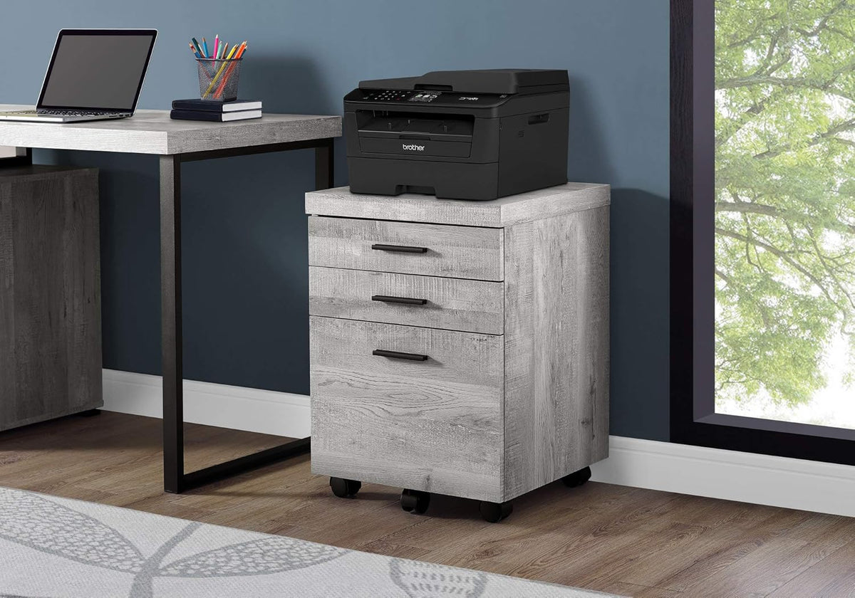 3 Drawer Brown File Cabinet B3044