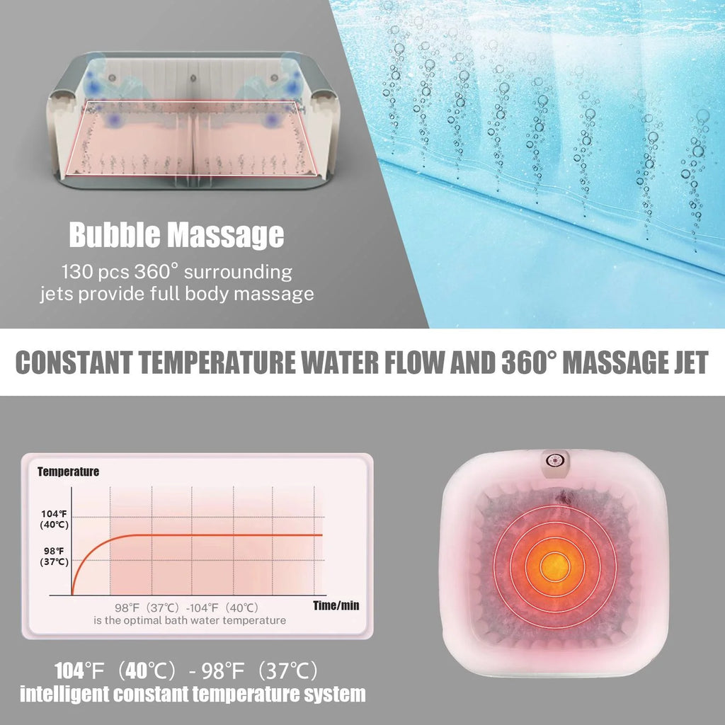 6 Person Inflatable Hot Tub with 130pcs Jet L2880