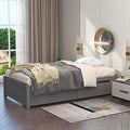 Solid Wood Platform Bed with Two Storage Drawers Q203