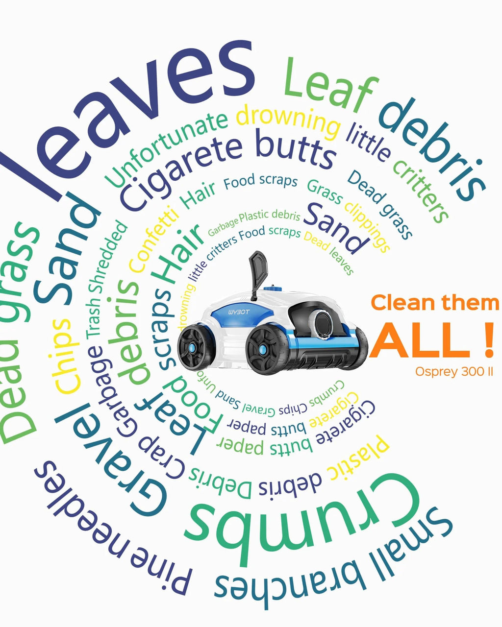 Cordless Robotic Pool Cleaner 45W 130Mins Black and Blue Z9358