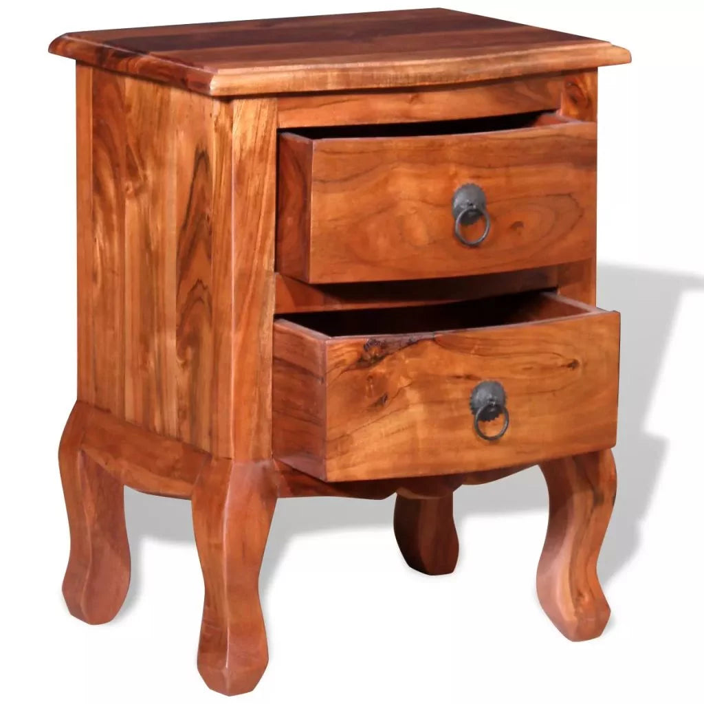 Nightstand with Drawers Acacia Wood F8366