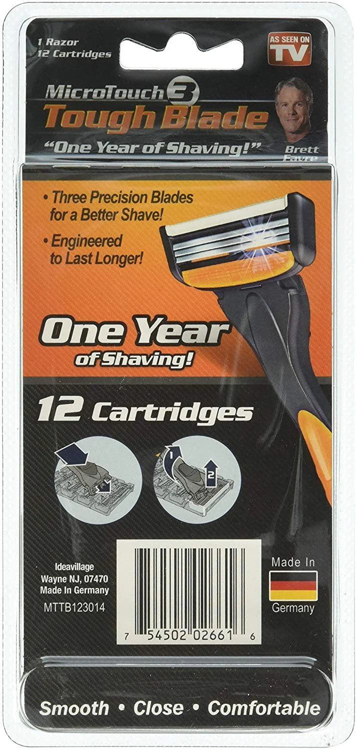 Tough Blade Razor with 12 Replacement Cartridges O4740