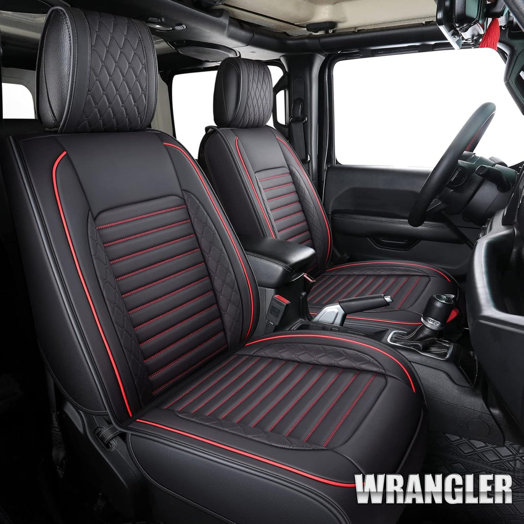 Waterproof Leather Front Car Seat Covers (2 PCS, Black) T319