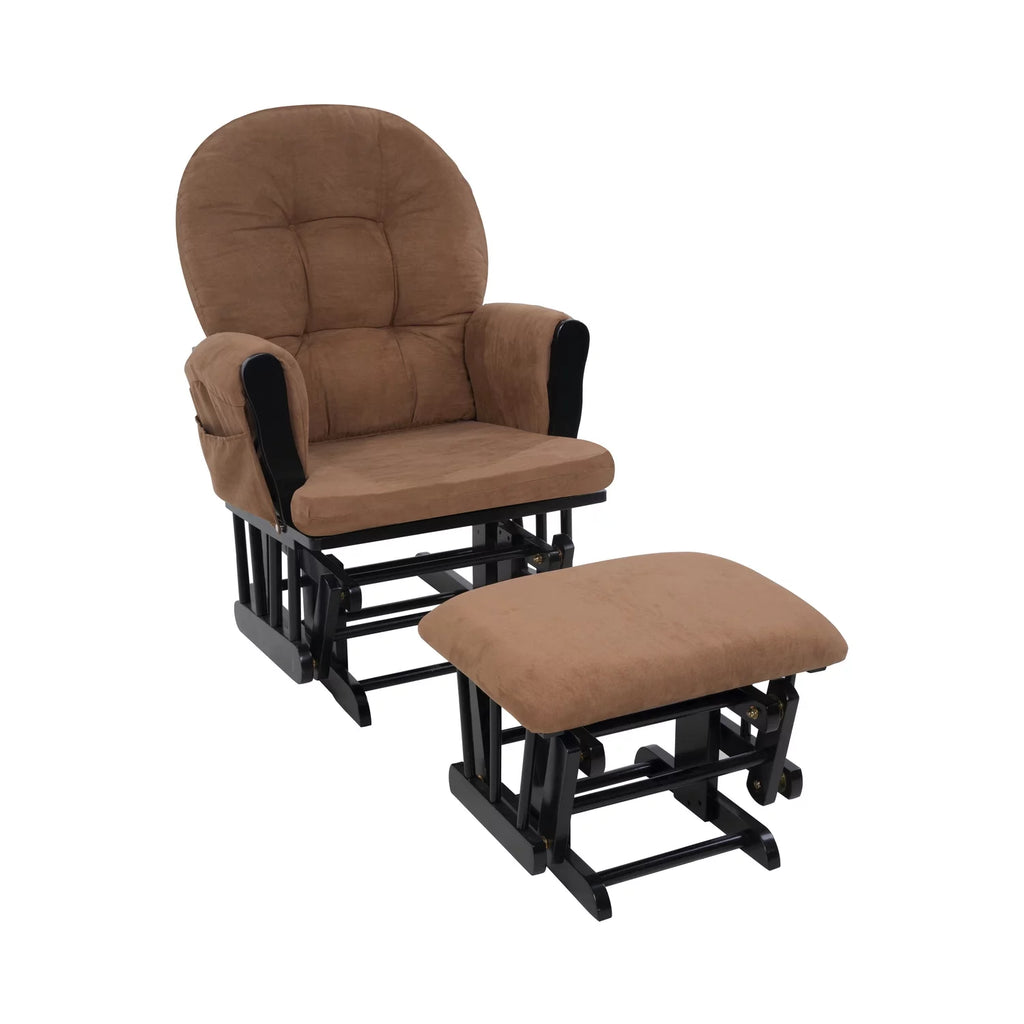 Upholstered Swivel Glider Rocker with Ottoman I10883