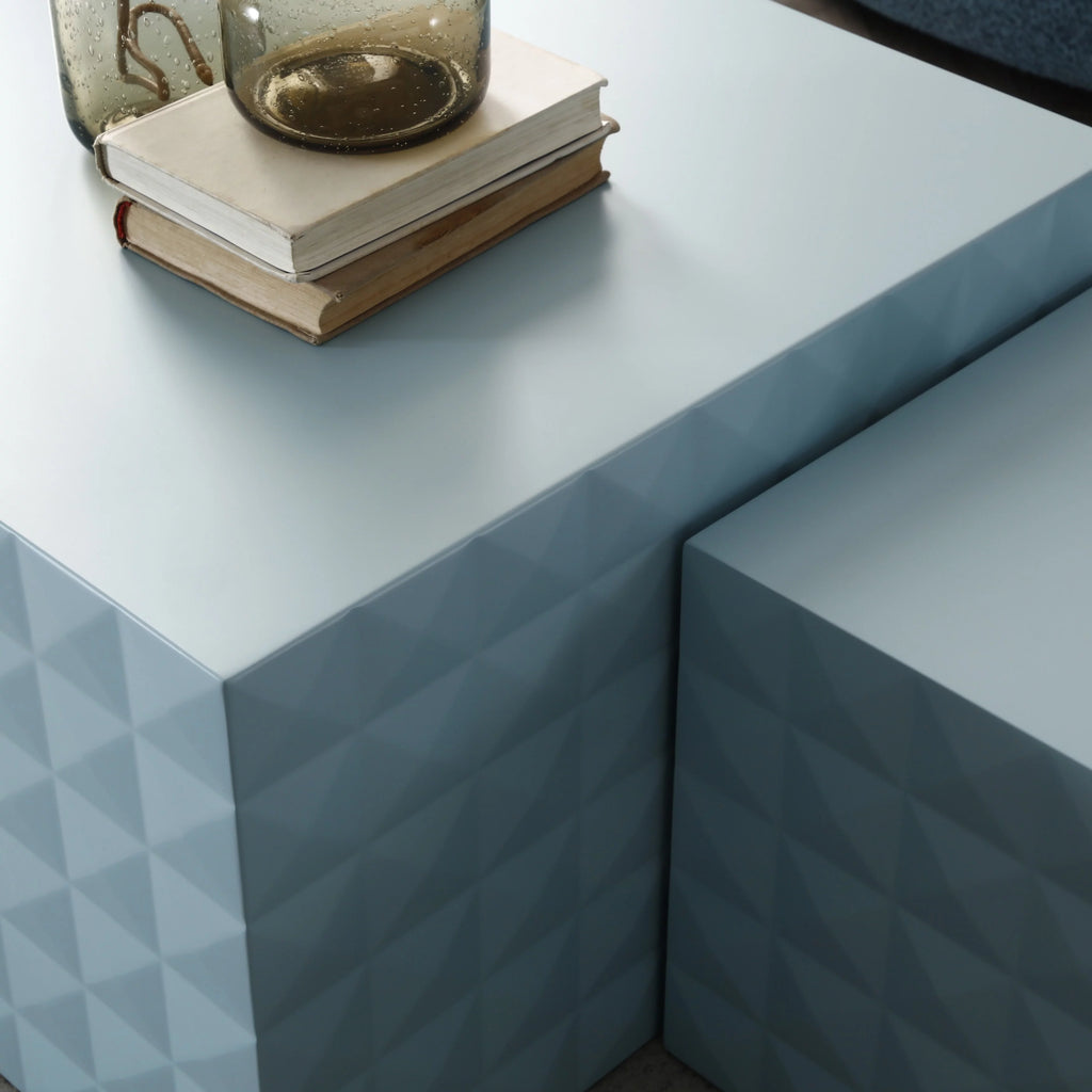 Blue Set of 2 Square Nesting Coffee Table B59904