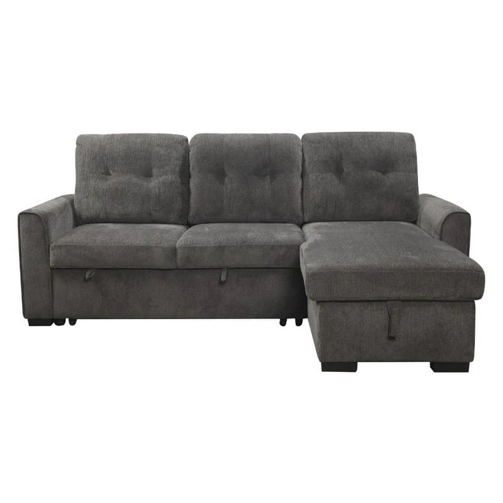 Dark Gray Chenille Reversible Sectional Z710029