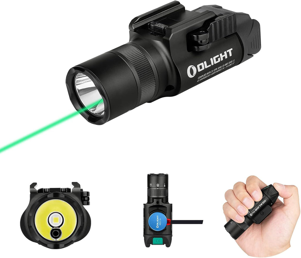 1350 Lumens Rechargeable Tactical Flashlight with Green Beam and White LED K16901