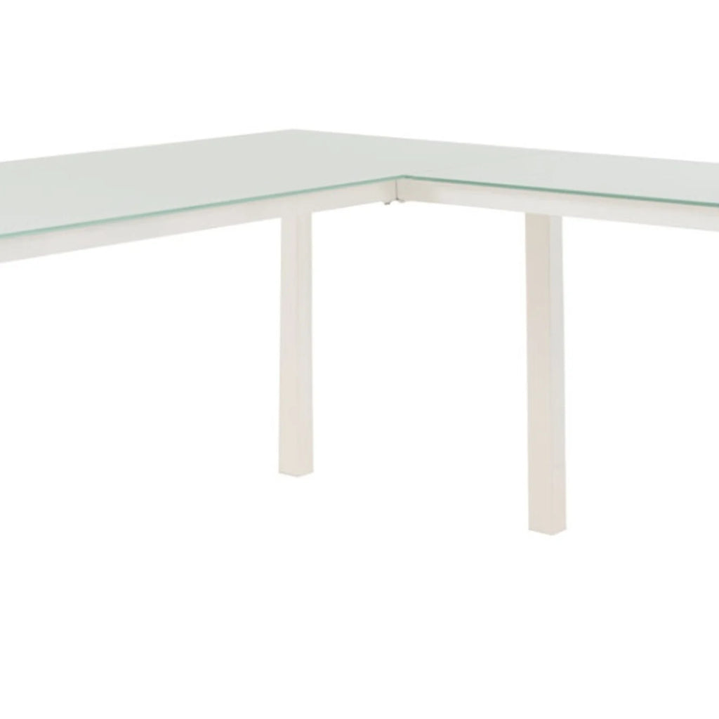 L Shape Desk with Frosted Glass Top W90775