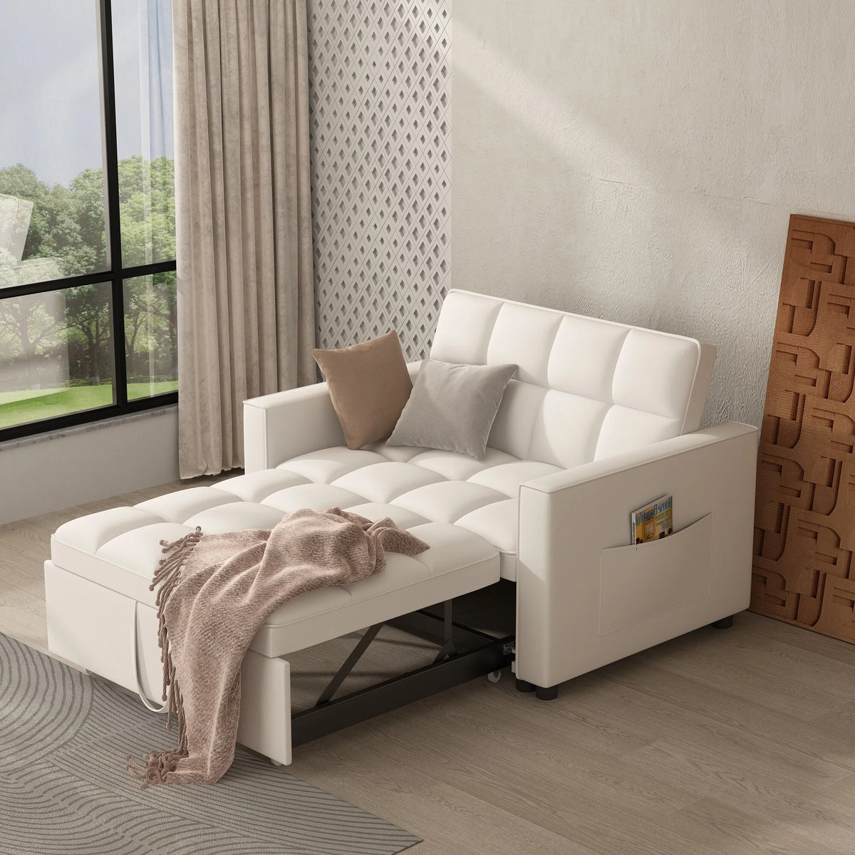 Off White Sleeper Sofa Couch Bed D648840