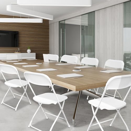 4 Pack White Plastic Folding Chair M42496