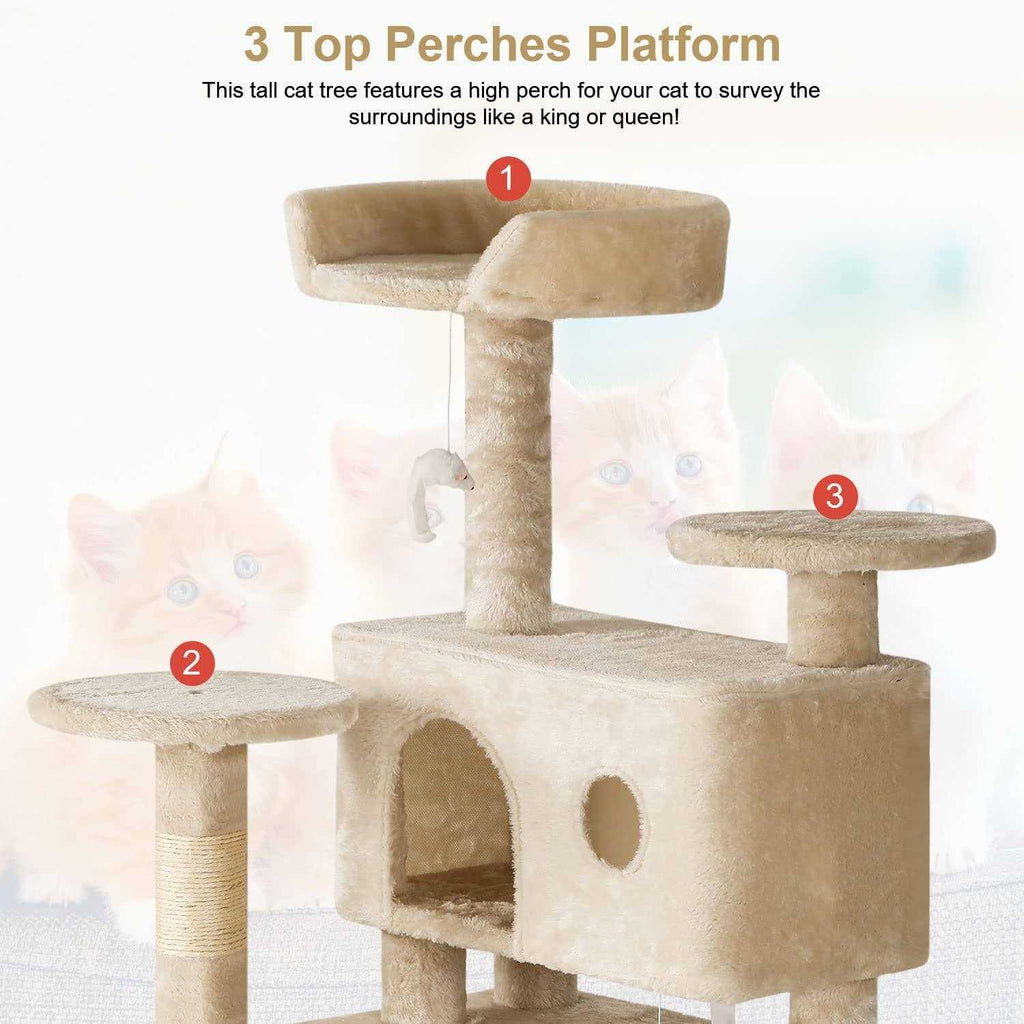 54in Cat Tree Tower with Scratching Posts F158