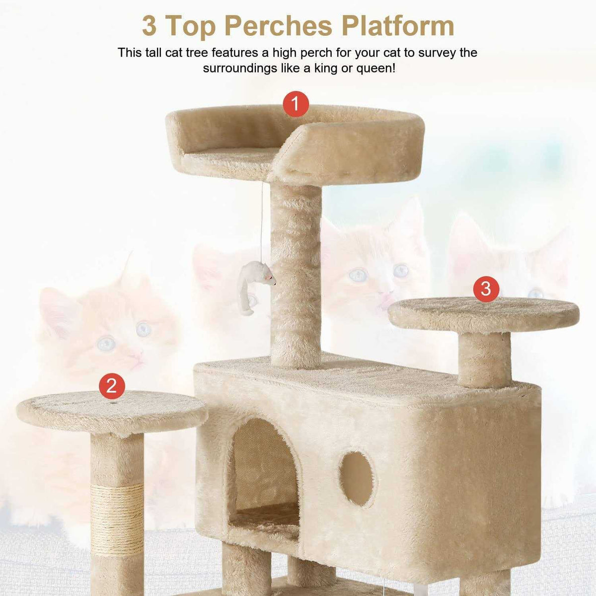 54in Cat Tree Tower with Scratching Posts F158