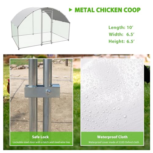 Large Metal Walk-in Chicken Coop with Anti-UV Cover Q867