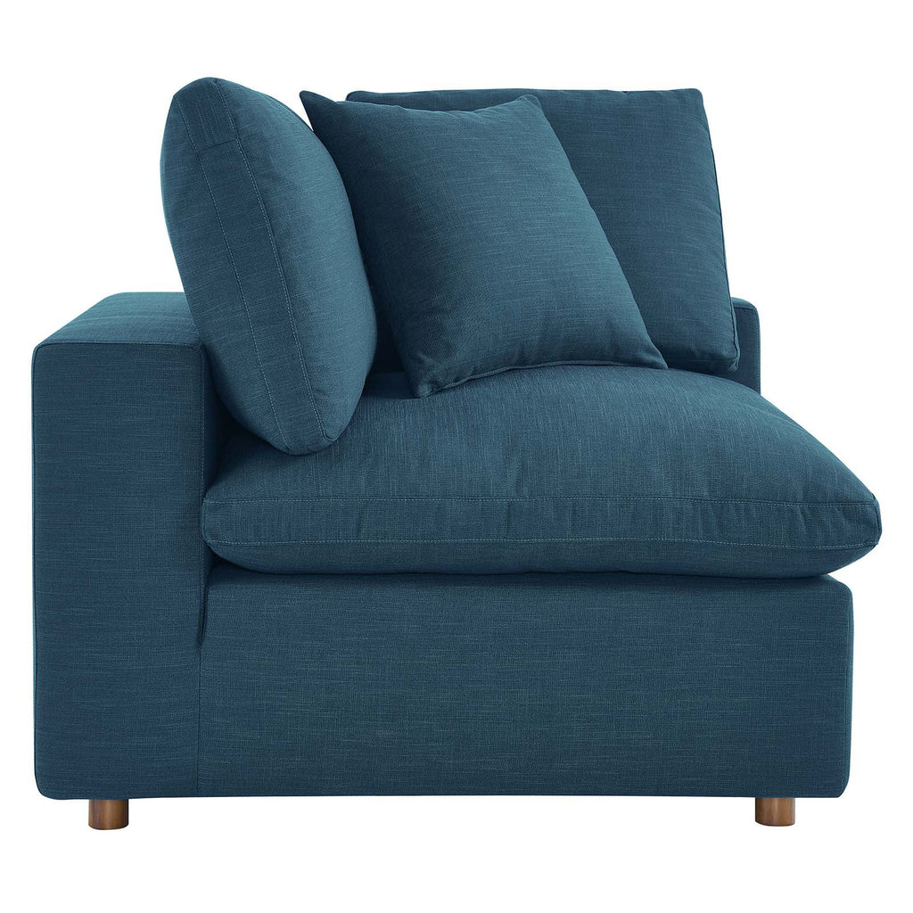 Down Filled Overstuffed 5 Piece Sectional Sofa Set in Azure I63435