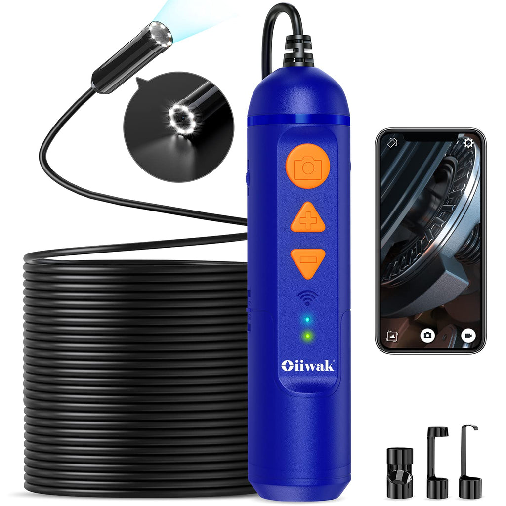 50FT Wireless Endoscope 5MP Auto Focus WiFi Drain Camera with Flashlight W571487