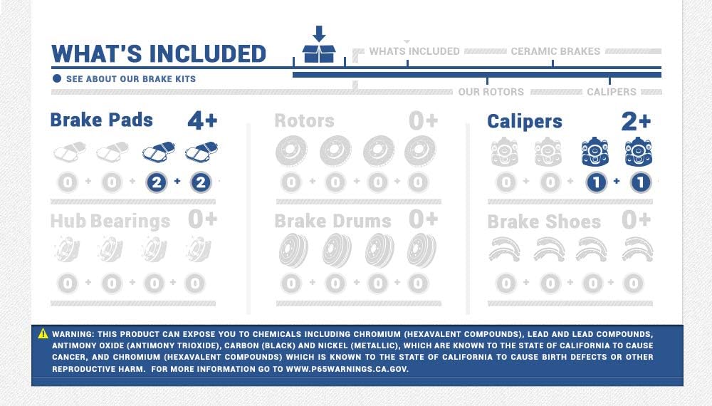 Loaded OE Caliper Assembly Set + Ceramic Brake Pads Kit I9444