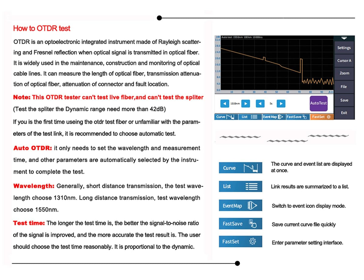 1310/1550nm 26/24dB Touch Screen Optical Network Tester Q25480