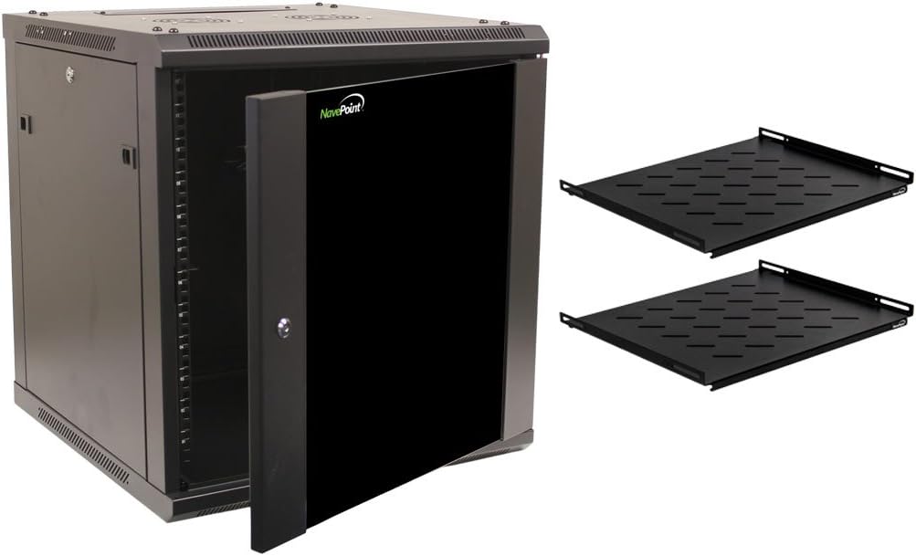 12U Wall Mount Server Cabinet Rack Enclosure with Glass Door Lock K627928