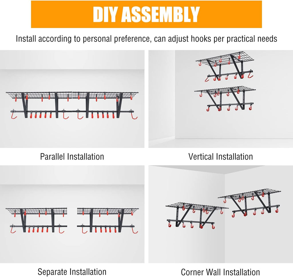 Wall Shelving 2-Pack with Bike Hooks M186