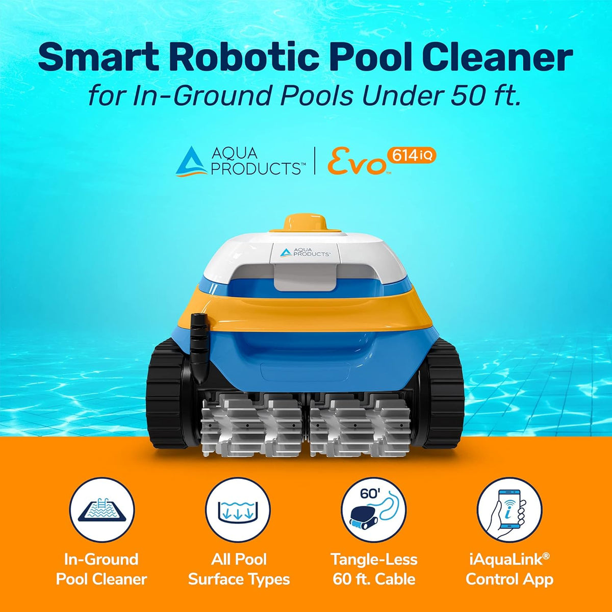Robotic Pool Cleaner with 60ft Swivel Cable C636