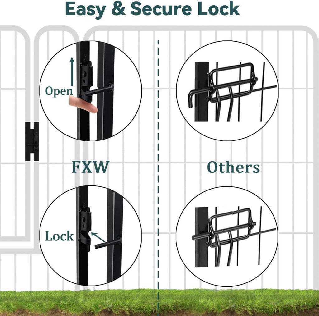 Dog Playpen 8/16/24/32 Panels 24/32/40-Inch Height Pet Fence Gate with Doors J38769