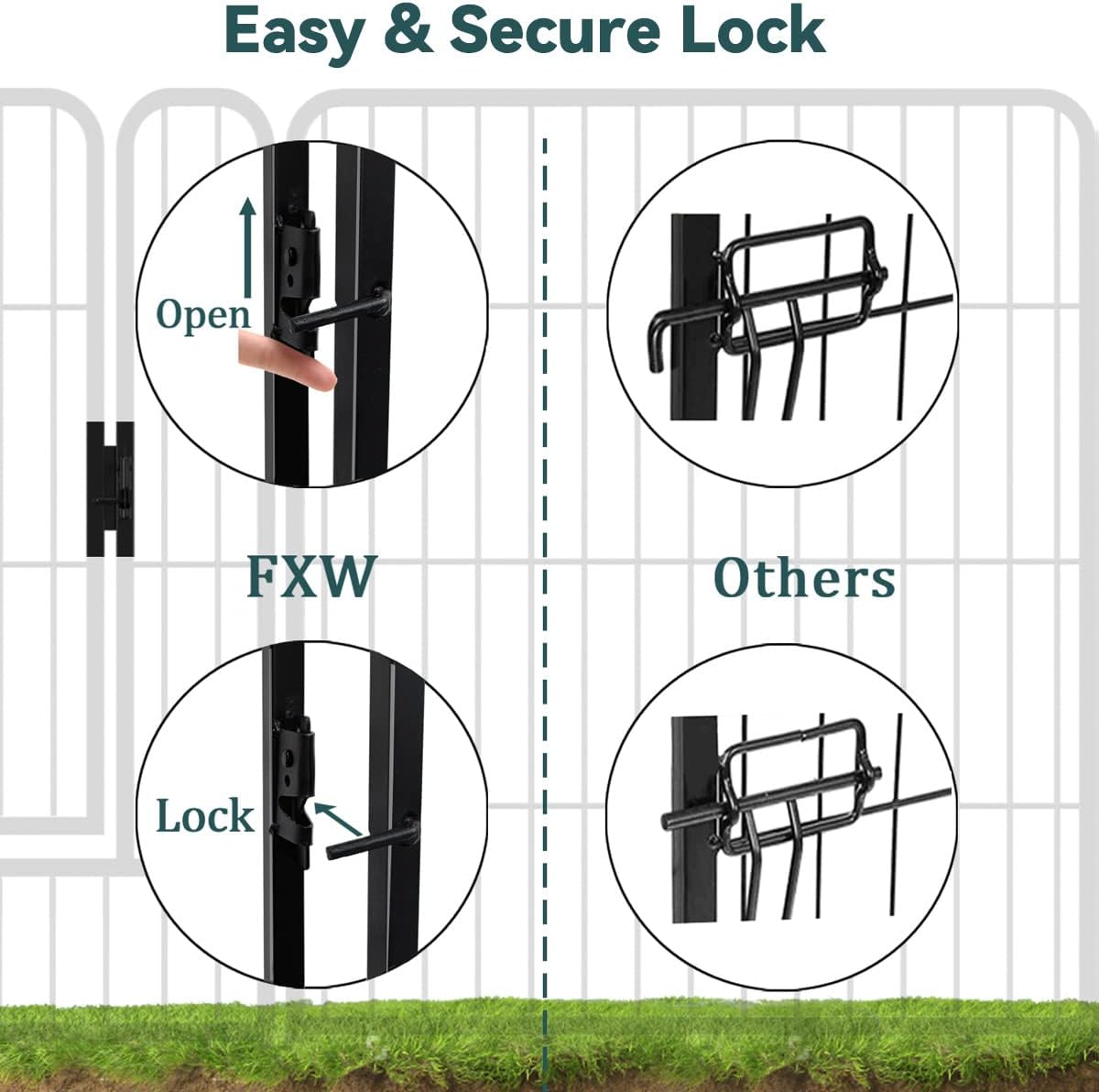 Dog Playpen 8/16/24/32 Panels 24/32/40-Inch Height Pet Fence Gate with Doors J38769