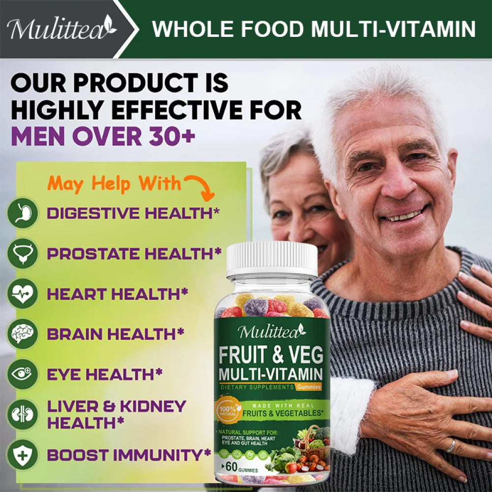 Fruits and Veggies Supplement 120 Gummies Non-GMO Pectin-Based Gluten-Free U3653