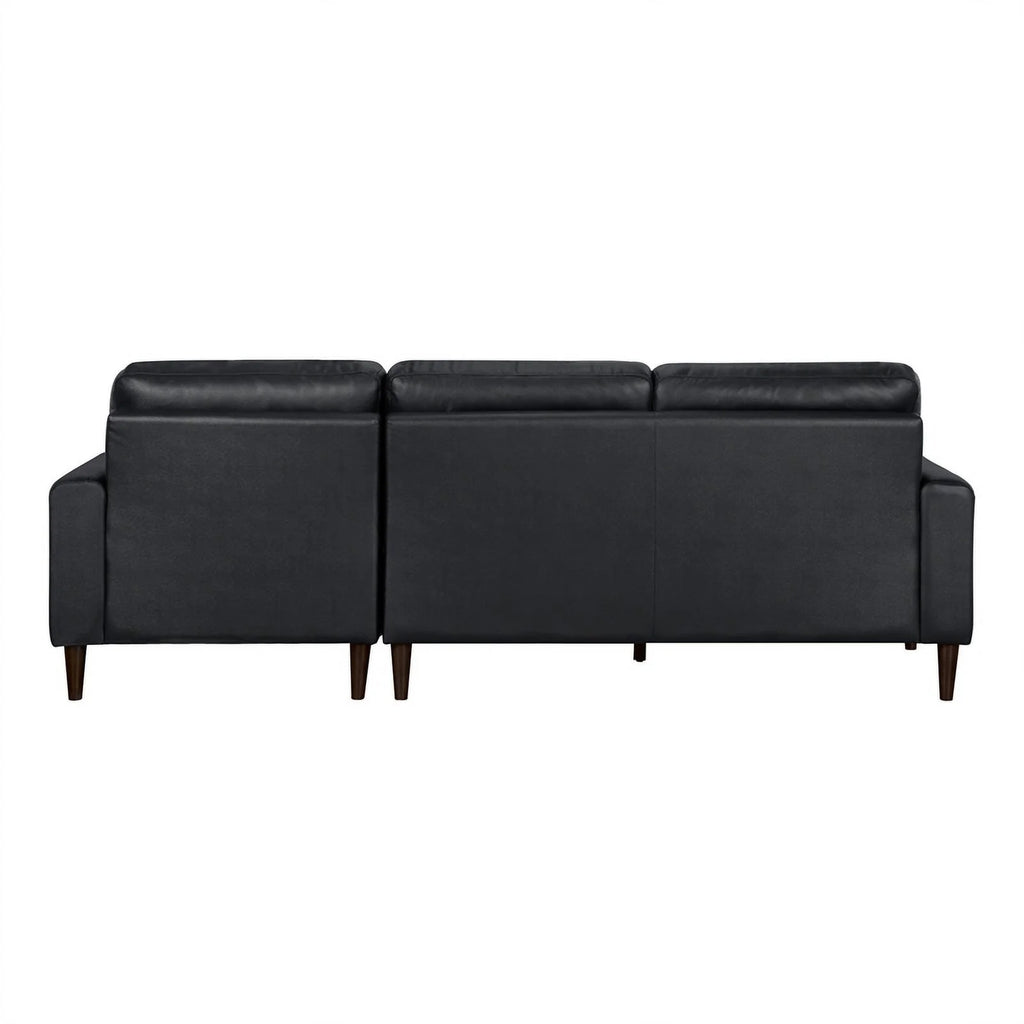 Black 2-Piece Leather Match Sectional with Right Chaise J5585