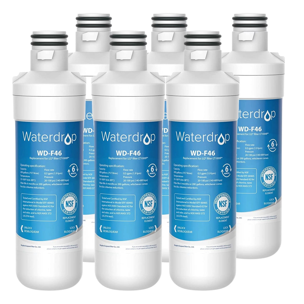 Refrigerator Water Filter, Pack of 6 Q3548