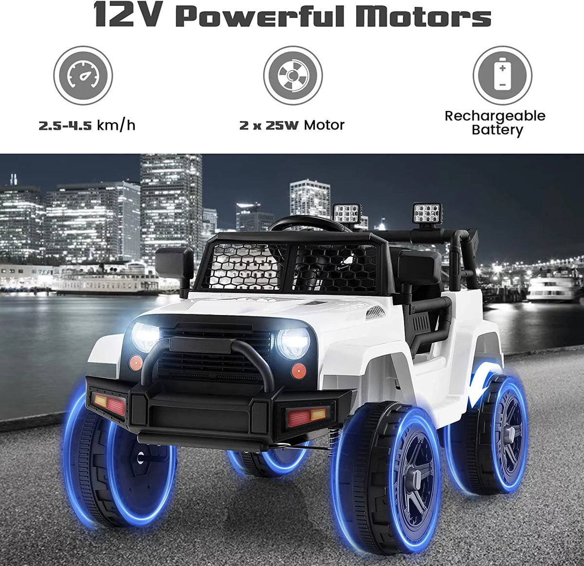 12V Electric Ride On Truck with Remote Control, White I76621