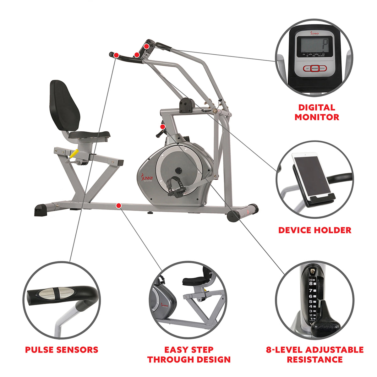 Stationary Indoor Recumbent Exercise Bike W9909
