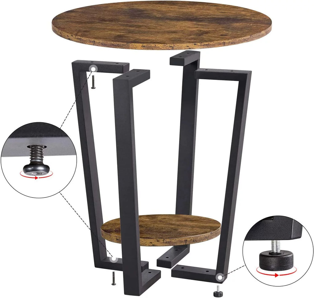 Round End Table with Storage Shelf O770